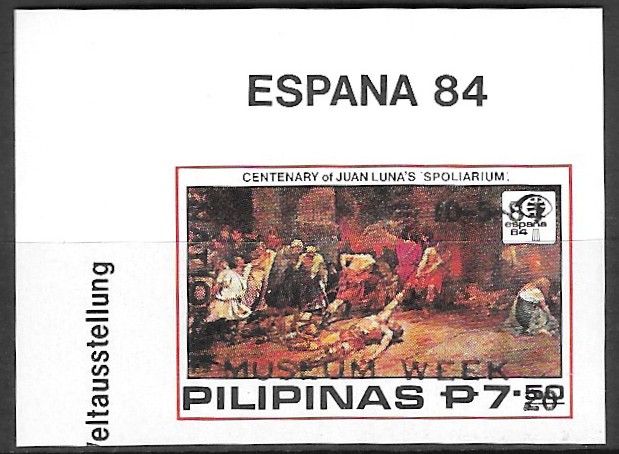1984 National Museum Week - Espana 84 Overprints  - National Museum Week - Espana 84 surcharged in Black